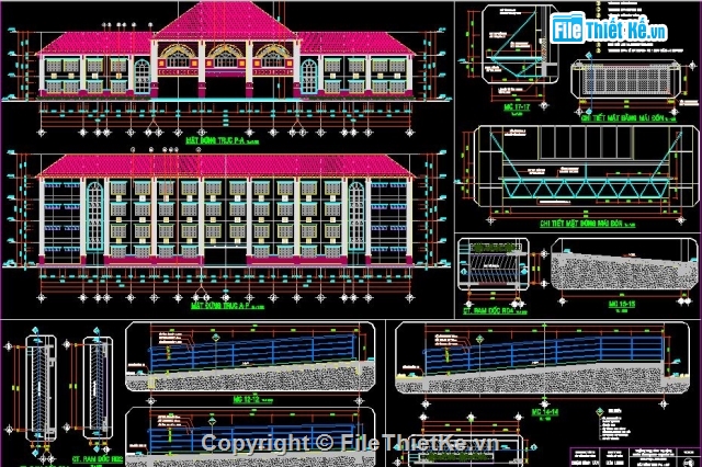 File cad,Trường học,thiết kế trường học